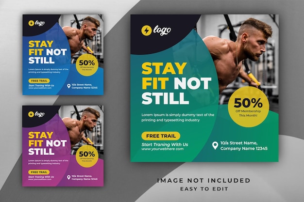 Shape your body square flyer or Instagram social media post template