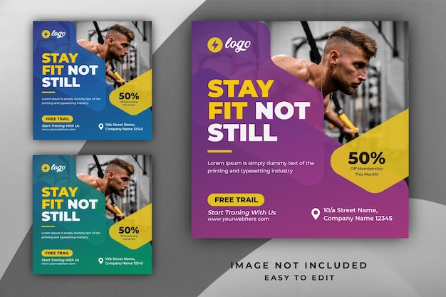 Shape your body square flyer or Instagram social media post template