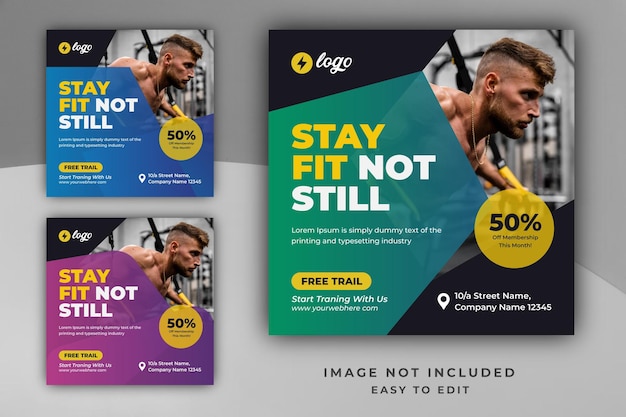 Shape your body square flyer or Instagram social media post template