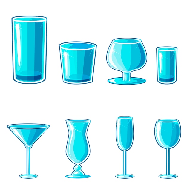 Vector shaped wineglass, game element vector