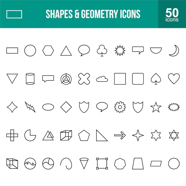 Shapes  Geometry Icons Set