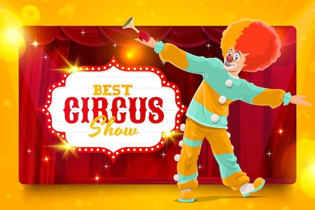 Shapito circus cartoon clown performer on stage