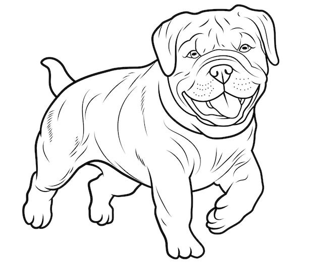 Shar Pei puppy outline vector hand drawn line art of dog cute dog line art dog outline