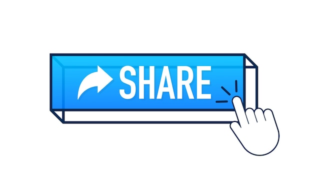 Share button, great design for any purposes. White background. Cartoon vector illustration. Arrow vector icon.