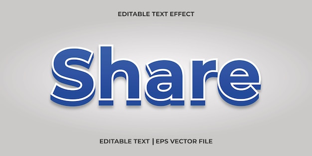 Vector share editable text effect