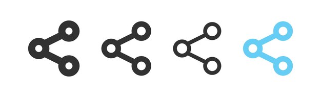 벡터 공유 아이콘 사회 기호 링크 기호 기호 보내기 아이콘 게시 검정 파란색 벡터 격리 기호