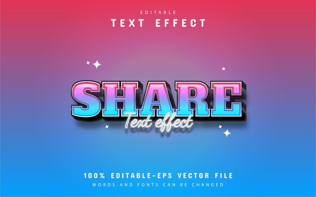 Share text - editable 3d gradient style text effect