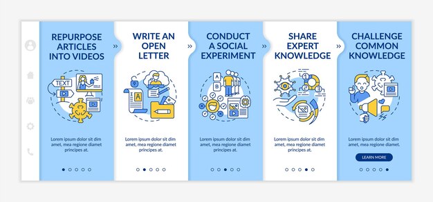 Shareable content methods onboarding template