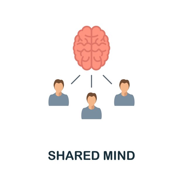 Плоская иконка Shared Mind Цветной знак из коллекции личности Creative Shared Mind icon illustration для инфографики веб-дизайна и многого другого