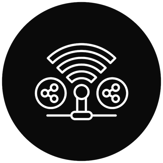 Совместное векторное изображение значка Wi-Fi может использоваться для сетей и обмена данными