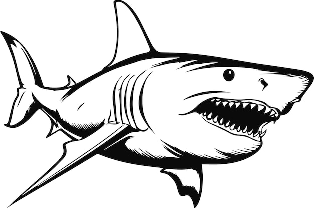 Lo squalo arrabbiato, lo squalo megalodon, l'illustrazione vettoriale