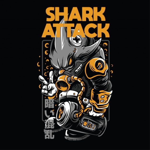 Shark Attack Illustration