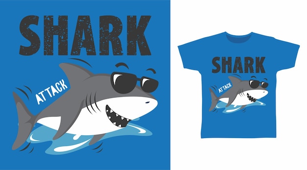 Shark attack tshirt design