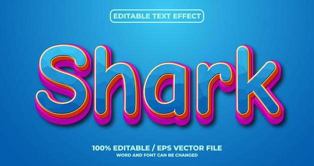 Shark bewerkbaar teksteffect
