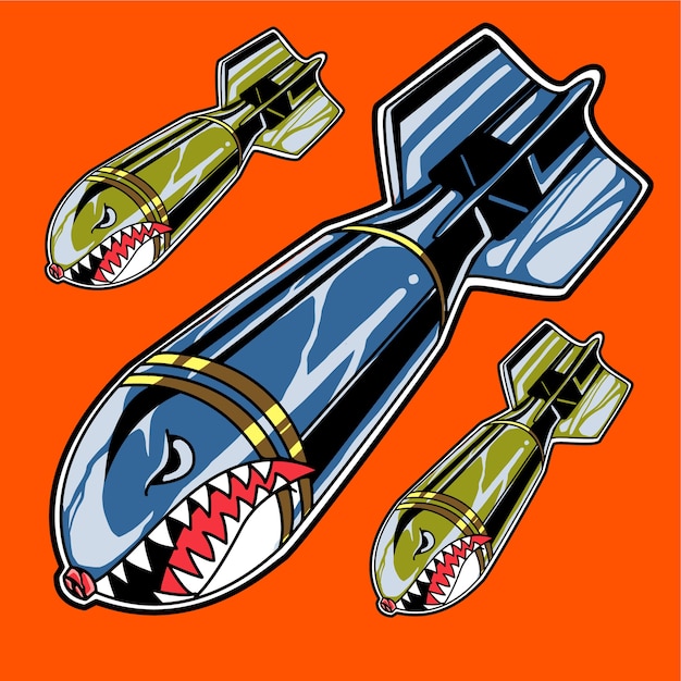 Vector shark bomb stock