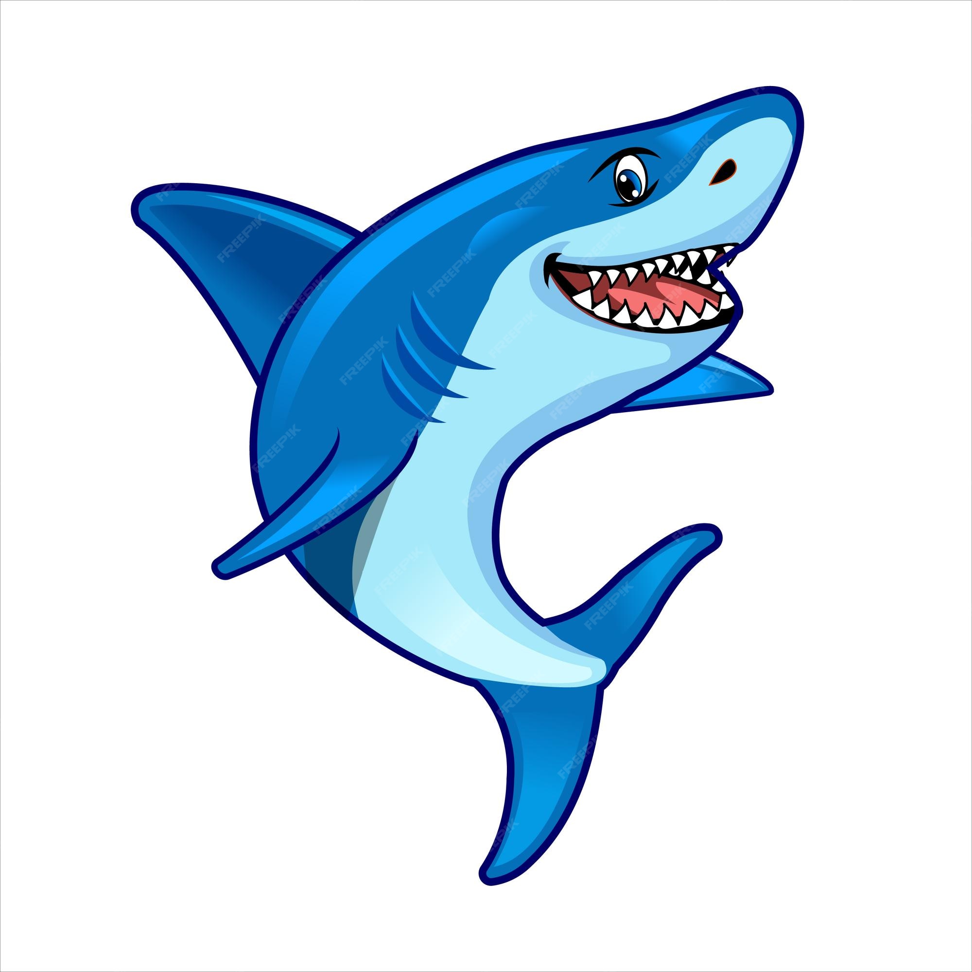 Premium Vector | Shark cartoon character mascot illustration logo