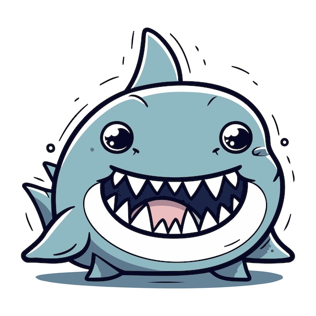 Vector shark cartoon character vector illustration cute cartoon shark character