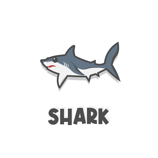 Shark Cartoon Icon Illustration Logo