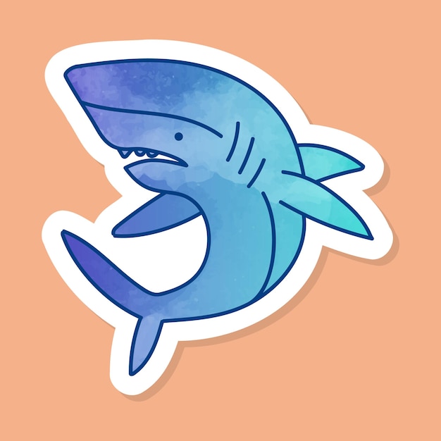 Vector shark color sticker