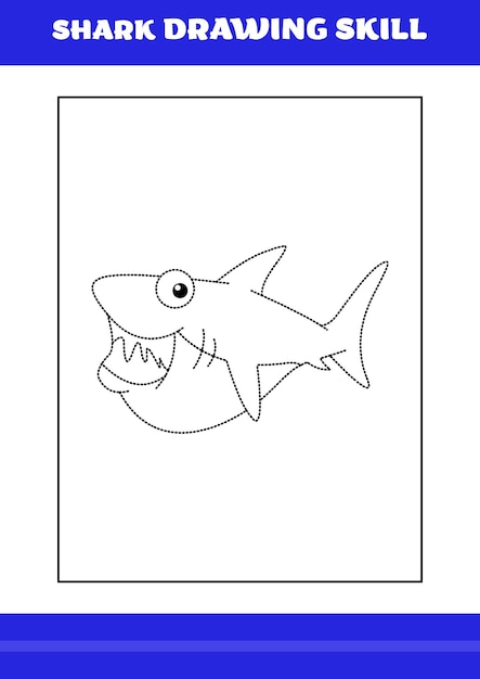 Abilità di disegno di squalo per bambini libro di abilità di disegno di squalo per relax e meditazione