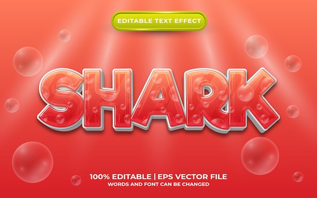 Редактируемый текстовый эффект акулы