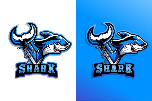 벡터 shark esports 게임 마스코트 로고