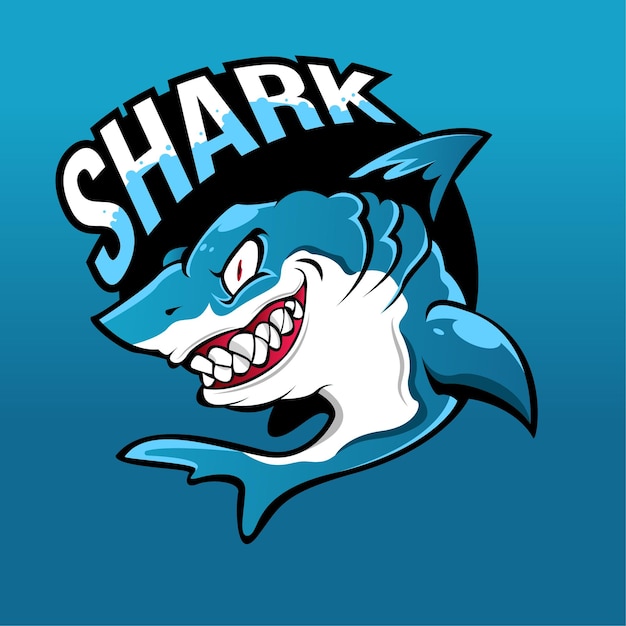 Shark esport logo mascotte design