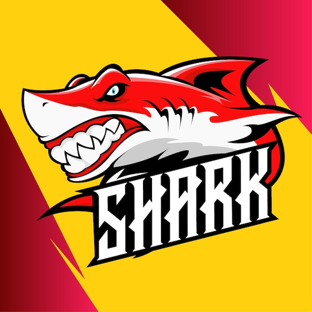 Vettore di logo della mascotte di shark esport