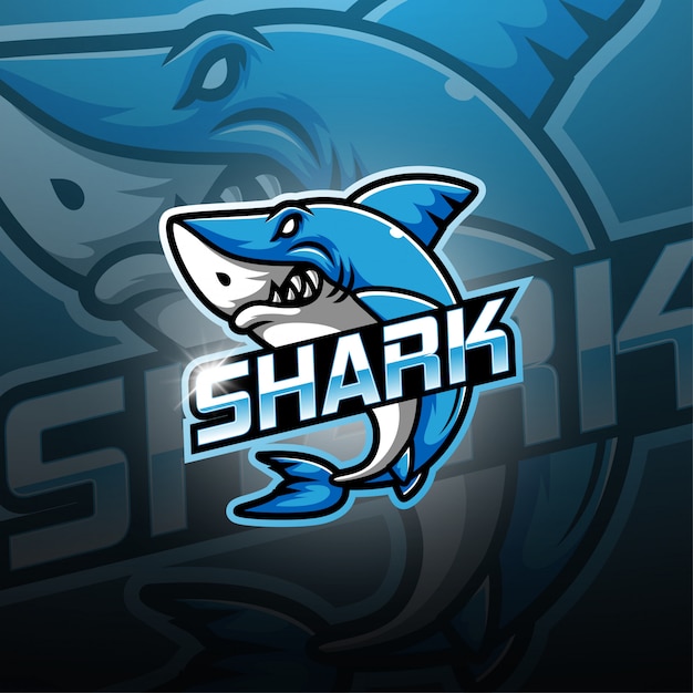 Shark esport mascot logo 