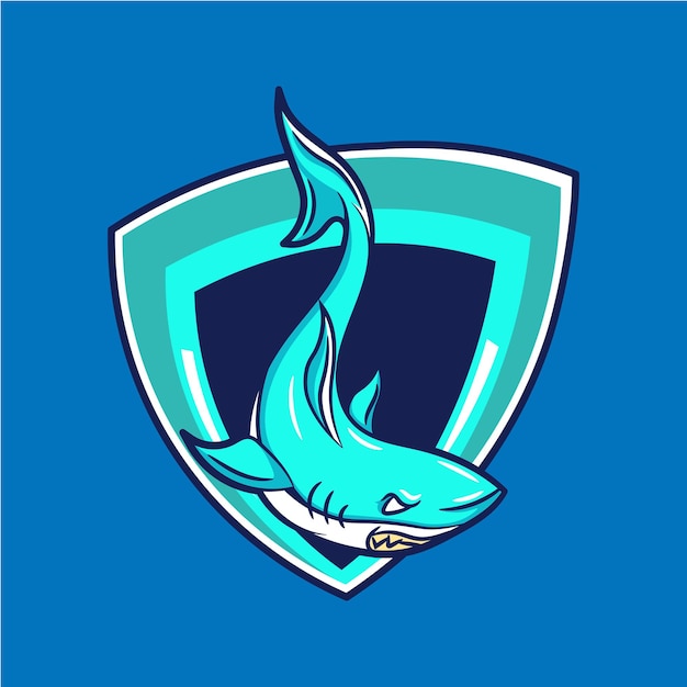 Logo della mascotte di shark esport