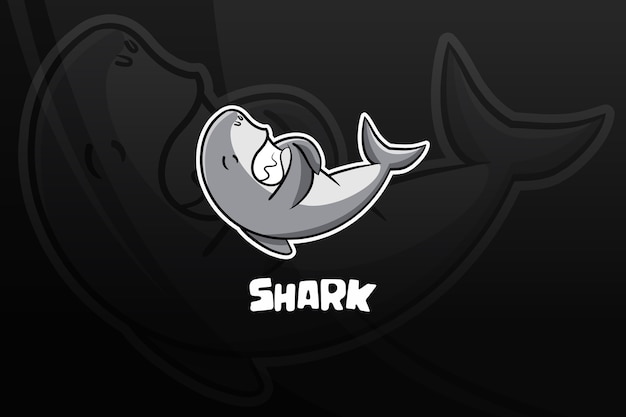 Shark esport mascotte ontwerp. Lachend