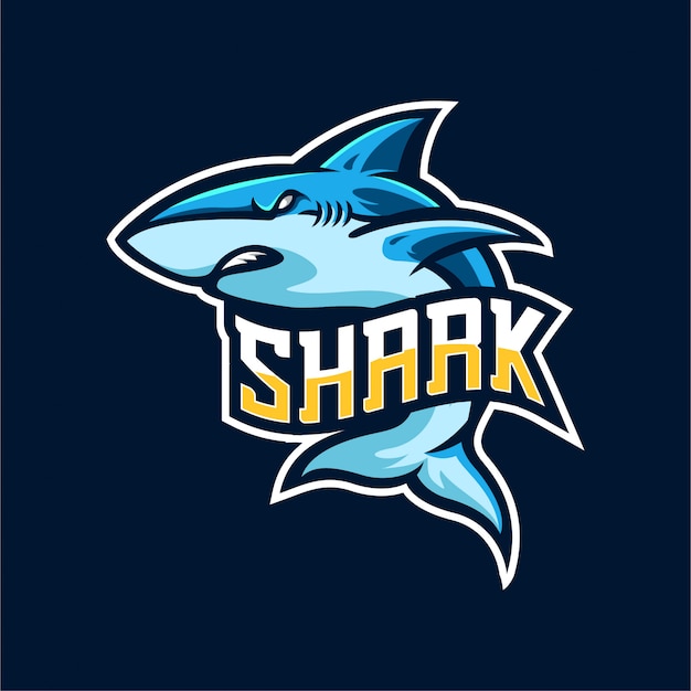 Шаблон эмблемы логотипа shark esports