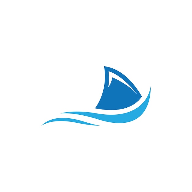 Shark fin logo design illustration