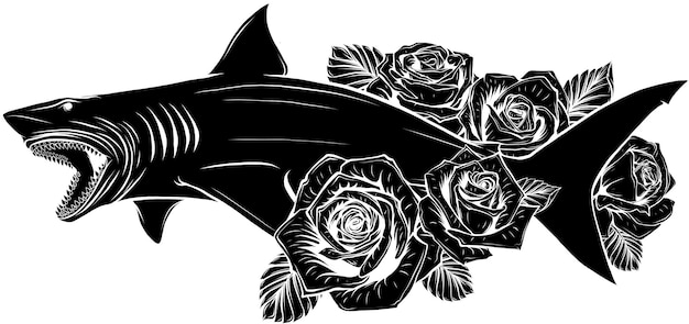 Shark fish vector for fishing and outdoor logo company