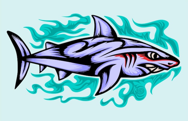 Shark fish vector illustration design