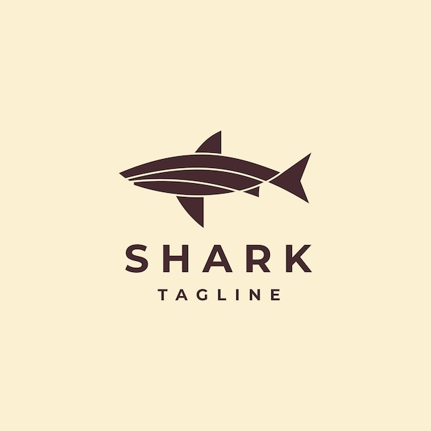 Шаблон геометрического логотипа акулы