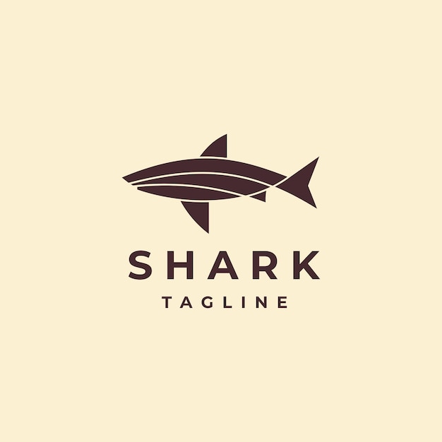 Shark geometric logo design template