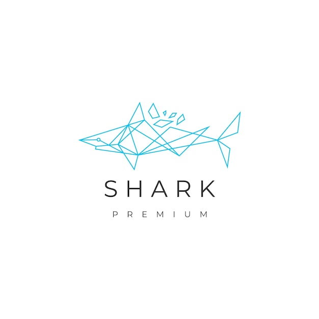 Shark geometric logo design template