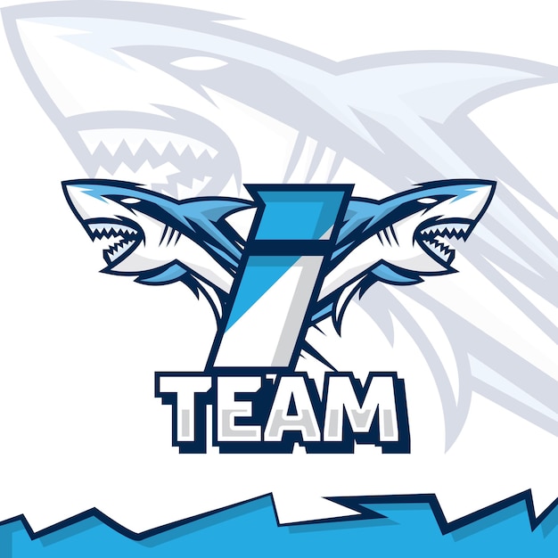 Vector shark head mascot on letter i illustration template esport logo design gamer logo streamer logo