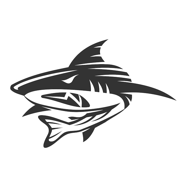 Vector shark icon illustration brand identity