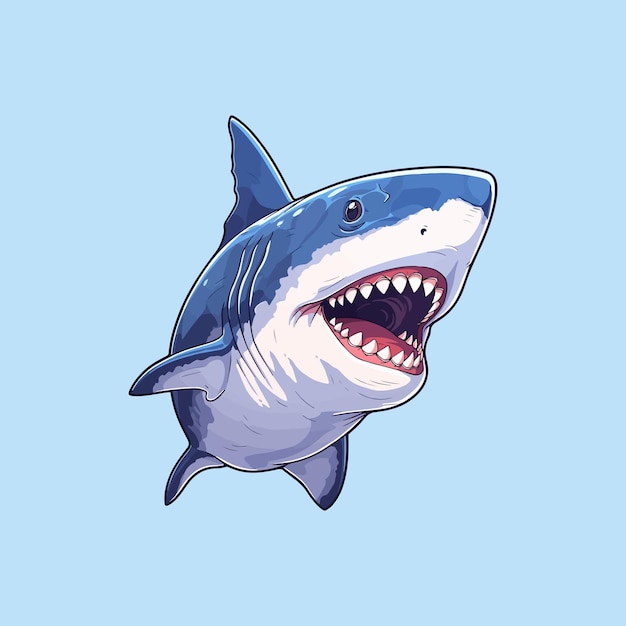 상어 그림 바다 동물 벡터 드로잉 스티커