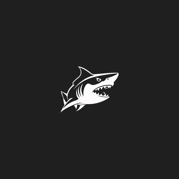 Shark logo design vector flat illustration