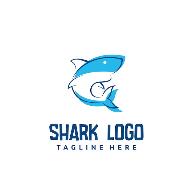 Shark logo mascot design illustration