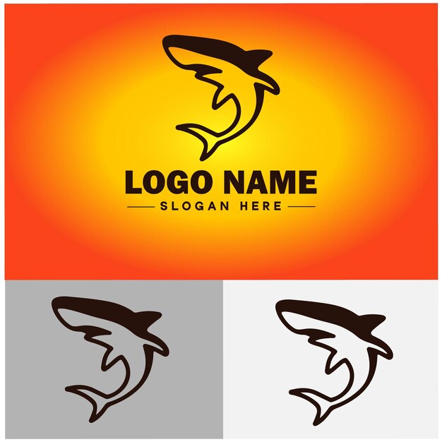 Shark logo vector art icon graphics for company brand business icon shark logo template