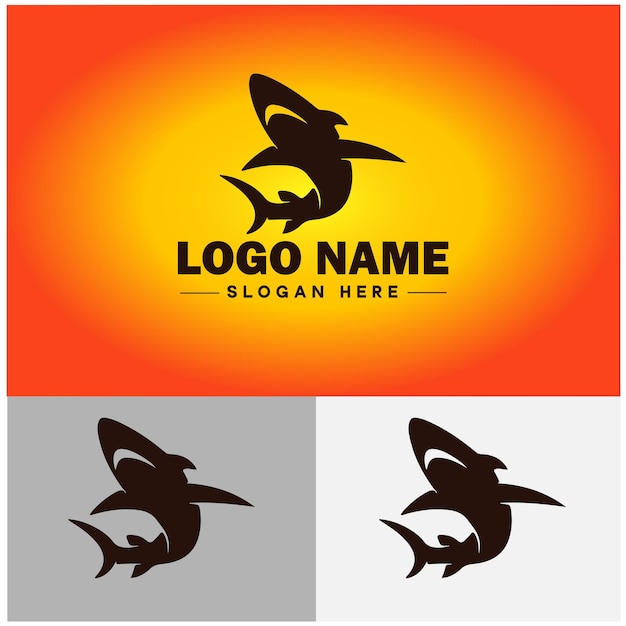 Shark logo vector art icon graphics for company brand business icon shark logo template