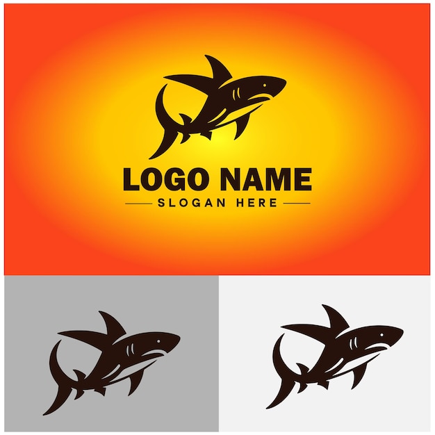 회사 브랜드 비즈니스 아이콘 상어 로고 템플릿을 위한 상어 로고 벡터 아트 아이콘 그래픽