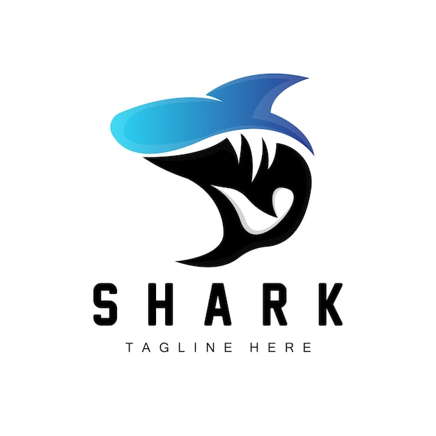 Shark Logo Wild Fish Vector Illustration Ocean Predator Product Brand Design Icon