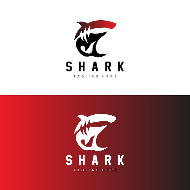 Shark Logo Wild Fish Vector Illustration Ocean Predator Product Brand Design Icon