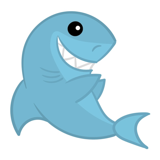 Shark mascot cartoon funny isolated vector on white background