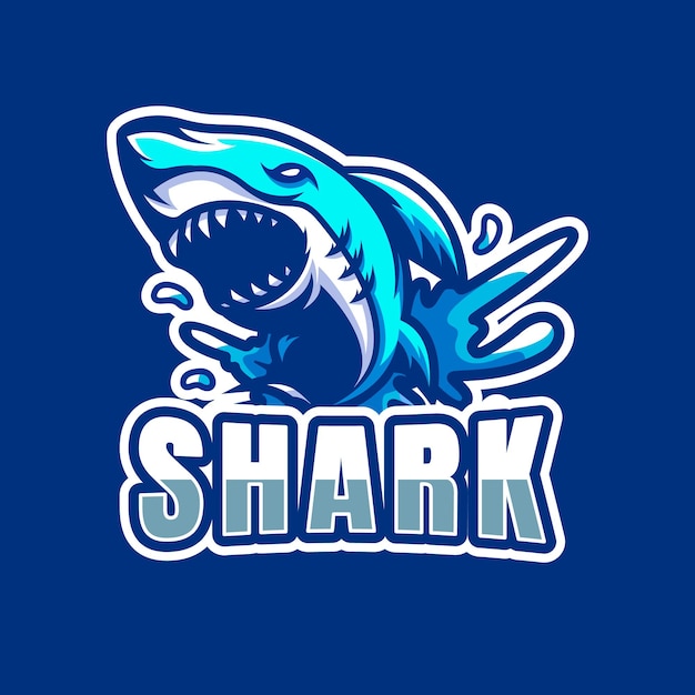 Shark mascot esport logo design